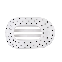 Load image into Gallery viewer, Large Teleties Flat Round Hair Clip - White Polka Dot Party