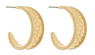 Hammered Metal Hoop Earrings