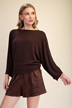Load image into Gallery viewer, Devon Boat Neck Pullover Top - Brown