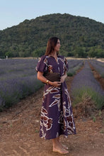Load image into Gallery viewer, Autumn Puff Sleeve Midi Dress - Purple