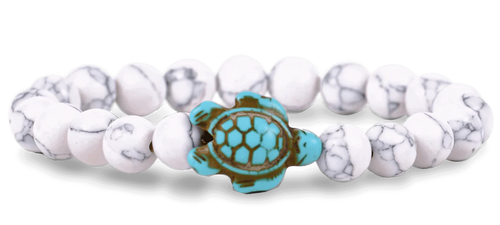 Fahlo Journey Sea Turtle Tracking Bracelet - White Howlite