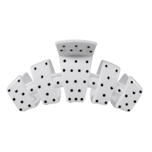 Load image into Gallery viewer, Large Teleties Classic Hair Clip - White Polka Dot Party