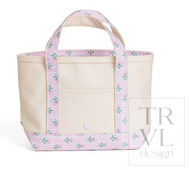 TRVL Design - Mini Tote - Coated Canvas Natural with Petite Fleur Pink Trim