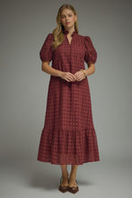 Load image into Gallery viewer, The Betsy Eyelet Midi Dress - Burgundy