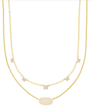 Load image into Gallery viewer, DOLLY PARTON ELISA BUTTERFLY MULTI STRAND NECKLACE - GOLD IRIDESCENT DRUSY