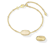 Kendra Scott Tiger Striped Elaina Delicate Chain Bracelet- Natural Mother of Pearl