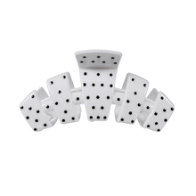 Load image into Gallery viewer, Medium Teleties Classic Hair Clip - White Polka Dot Party