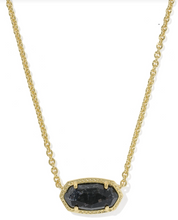 Load image into Gallery viewer, Kendra Scott Elisa Gold Boo Short Pendant Necklace - Black Granite