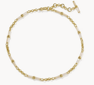 Kendra Scott Bree Gold Beaded Link and Chain Necklace - Ivory Mother-of-Pearl