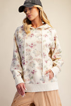 Load image into Gallery viewer, Printed Brushed Terry Hooded Pullover - Ecru