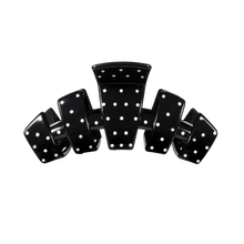 Load image into Gallery viewer, Medium Teleties Classic Hair Clip - Black Polka Dot Party