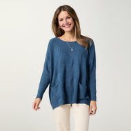 Lightweight Heavenly-Luxe Textured Top - Stellar Blue