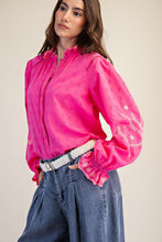 Load image into Gallery viewer, Lucy Textured Embroidery Top - Hot Pink