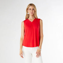 Load image into Gallery viewer, Erin Pleat Back V-Neck Tank - Tango Red