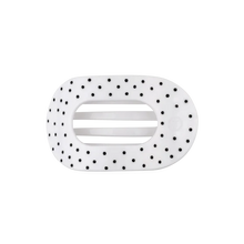 Load image into Gallery viewer, Medium Teleties Flat Round Hair Clip - White Polka Dot Party