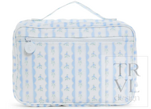 Load image into Gallery viewer, TRVL Design - Bundle Up2 Hanging Toiletry Bag- Ribbon Floral Blue