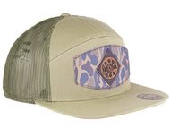 Shot Shell Old School Camo Brown Leather Patch Hat