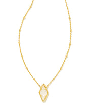 Load image into Gallery viewer, Kendra Scott Kinsley Gold Short Pendant Necklace in Ivory Mother of Pearl