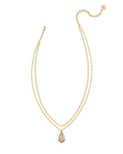 Load image into Gallery viewer, Kendra Scott Camry Gold Enamel Frame Multi Strand Necklace in Natural Mother of Pearl