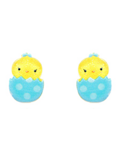 Cool Chicks Easter Stud Earrings - Blue