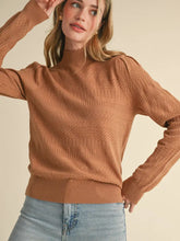 Load image into Gallery viewer, Ruth Pointelle Mock Neck Sweater - Beige