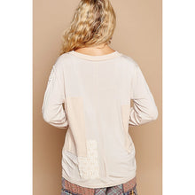 Load image into Gallery viewer, Emmie Patched Henley Top - Oatmeal