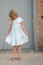 Load image into Gallery viewer, Kids Emmy Dainty Pastel Floral Flutter Sleeve Twirl Dress