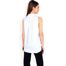 Load image into Gallery viewer, Sleeveless Button Top -White