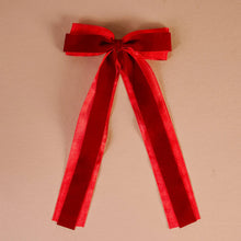 Load image into Gallery viewer, The Darling Effect Velvet Luxe Layered Hair Bow - Red