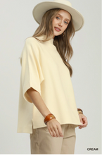 Load image into Gallery viewer, Mock Neck Dolman Sleeve Sweater Top - Cream