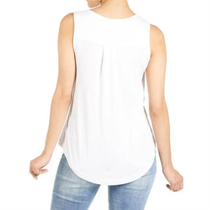 Erin Pleat Back Tank - White