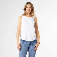 Erin Pleat Back Tank - White