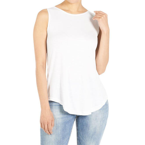 Erin Pleat Back Tank - White