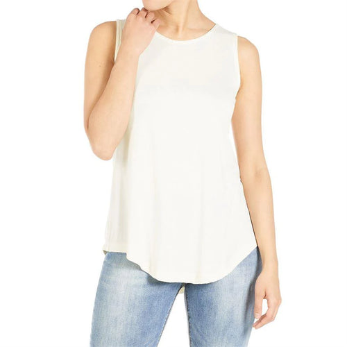 Erin Pleat Back Tank - Pearl