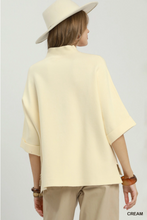 Load image into Gallery viewer, Mock Neck Dolman Sleeve Sweater Top - Cream