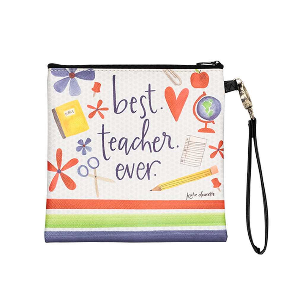 Best Teacher Ever Square Wristlet