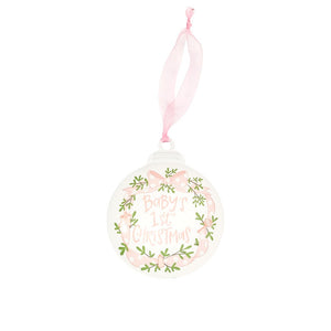 Baby's First Christmas Ornament - Pink