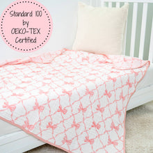 Load image into Gallery viewer, Beautiful Bows Muslin Baby Blanket