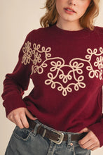 Load image into Gallery viewer, Fall Whimsy Knit Sweater - Burgundy