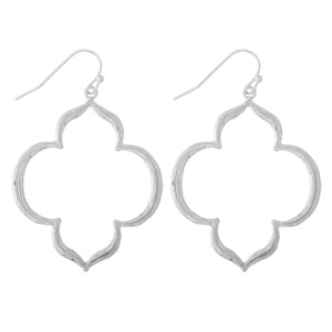 Silver Quatrefoil Drop Earrings