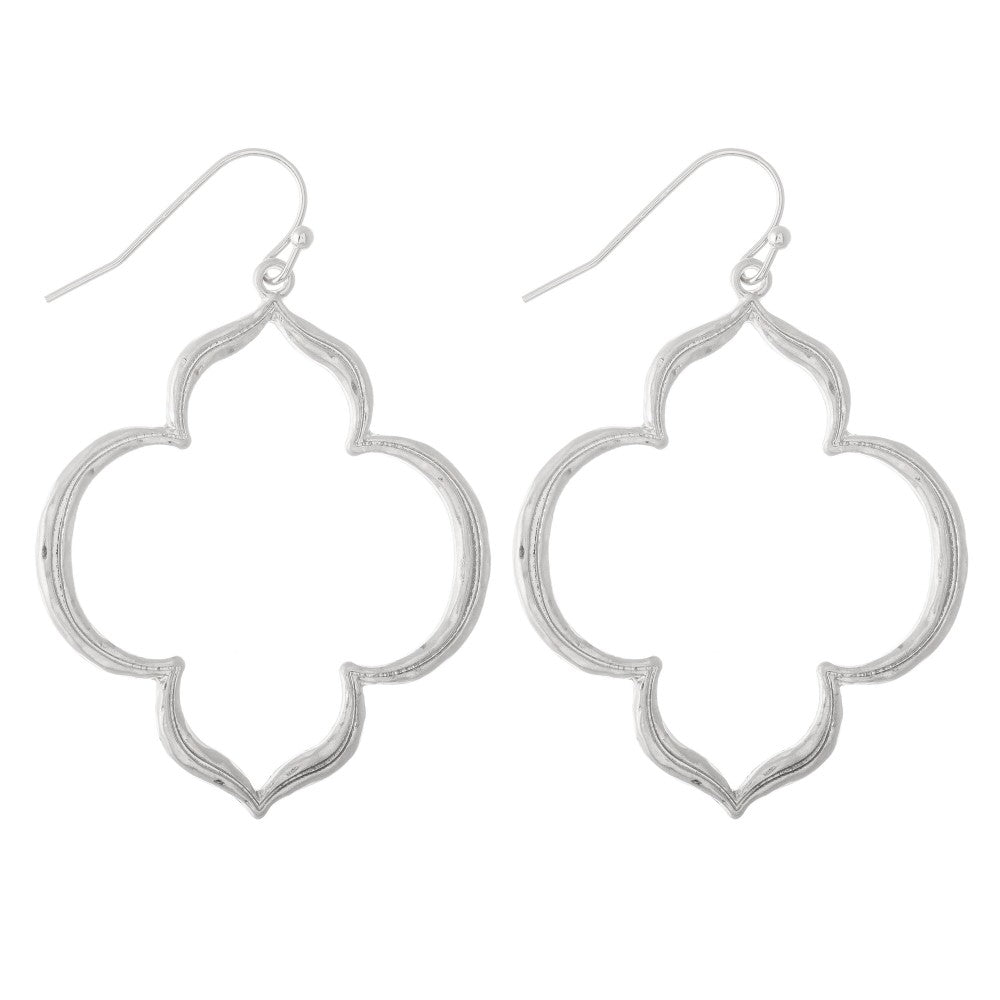 Silver Quatrefoil Drop Earrings