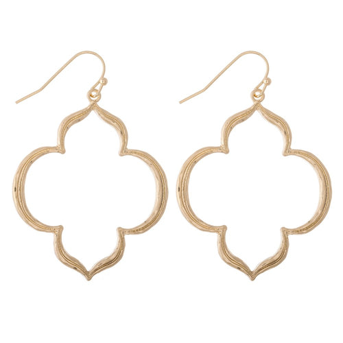 Gold Quatrefoil Drop Earrings