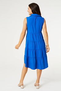 Georgina Sleeveless Collar Dress - Cobalt Blue