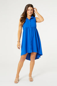 Georgina Sleeveless Collar Dress - Cobalt Blue