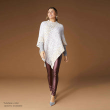 Load image into Gallery viewer, Rylee Striped Fringe Poncho - Winter White