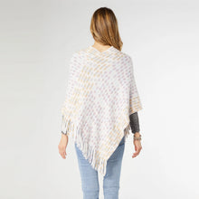 Load image into Gallery viewer, Rylee Striped Fringe Poncho - Winter White