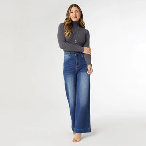 EverStretch High Rise Wide Leg Jeans - Dark Denim