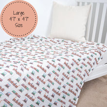 Load image into Gallery viewer, Choo Choo Crew Muslin Swaddle Blanket