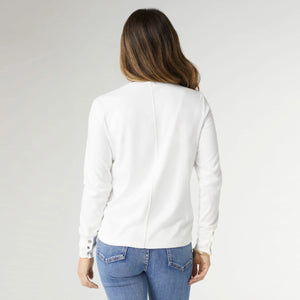 Alexis Super Soft Top w/ Snap Cuff - White