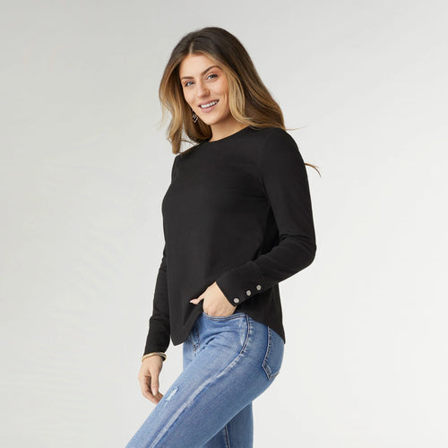 Alexis Super Soft Top w/ Snap Cuff - Black